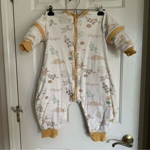 Quilted White and Yellow Baby Onesie Sleep Outfit